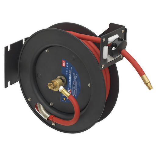 Sealey Retractable Air Hose Steel Reel 8m10mm ID Rubber Hose SA84 Sealey - Dynamic Drive