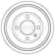 Borg & Beck Brake Drum Assembly Rear BBR7256
