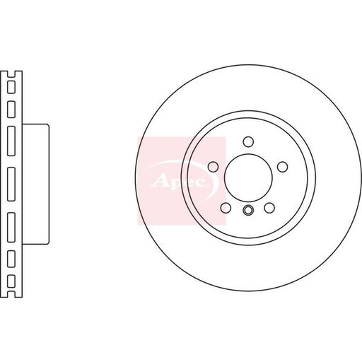 Apec 2 x Vented Brake Discs fits BMW 5 2009-2017