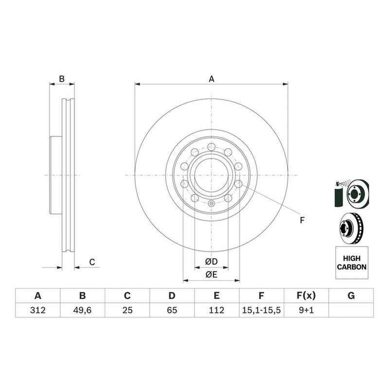 Bosch Front Brake Discs & Pads fits Skoda Superb I 2001-2008 1.8 1.9 2.0 2.5 2.8