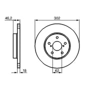Bosch 2 x Vented Brake Discs fits Toyota Rav 4 1994-2000 2.0