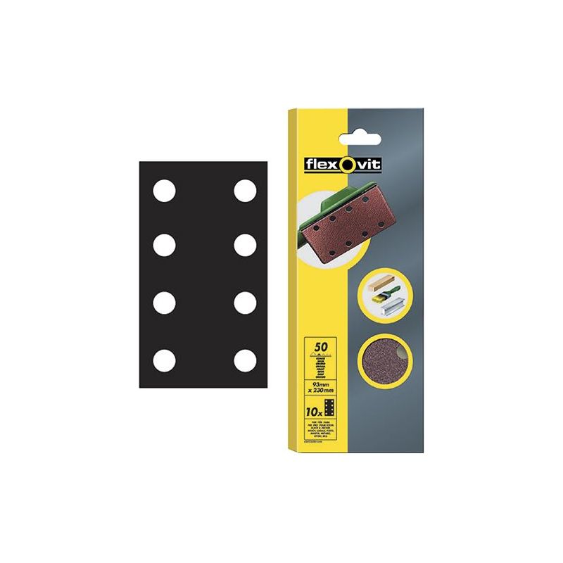 Flexovit 1/3 Sanding Sheets Perforated Medium 80 Grit (Pack 10) Flexovit - Dynamic Drive