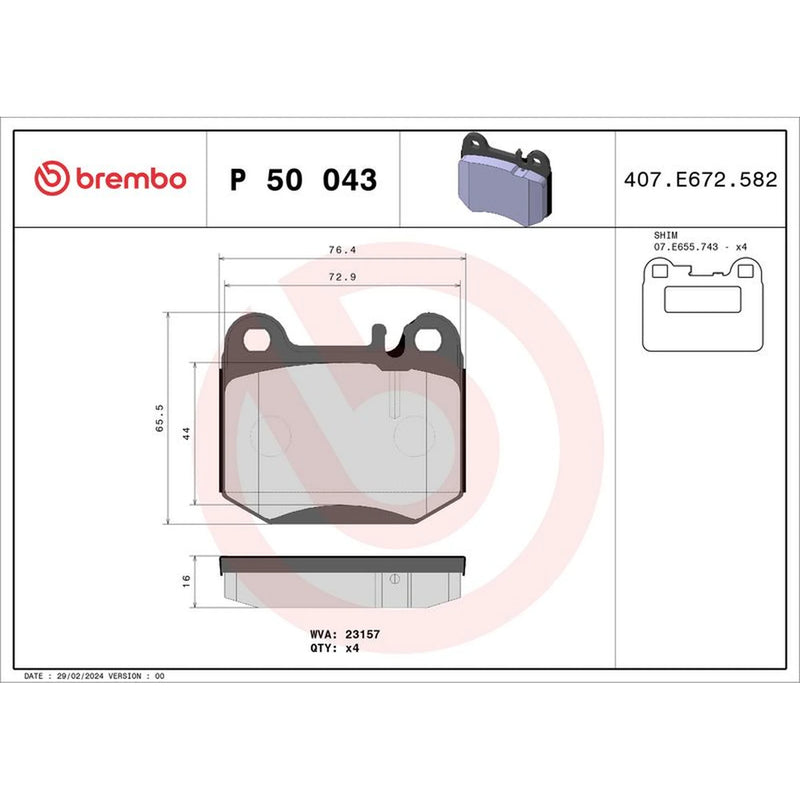 Brembo Front & Rear Pads fits Mercedes-Benz M-Class 1998-2005