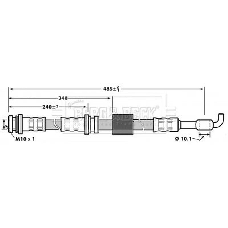 Borg & Beck Brake Hydraulic Hose Line Rear Right BBH7208