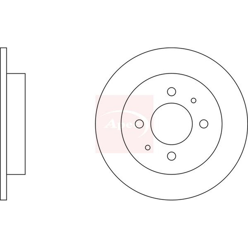 Apec Front & Rear Brake Discs & Pads fits Mitsubishi Colt 1992-1996 1.3