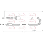 Apec Handbrake Cable Left Rear fits Renault Clio 1998-2010 1.2 1.9
