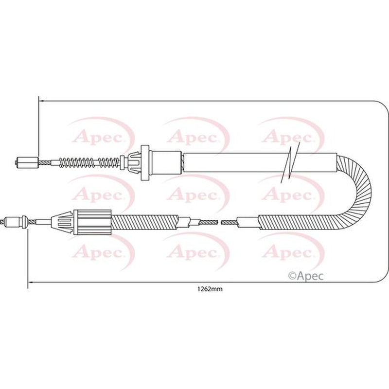 Apec Handbrake Cable Left Rear fits Renault Clio 1998-2010 1.2 1.9