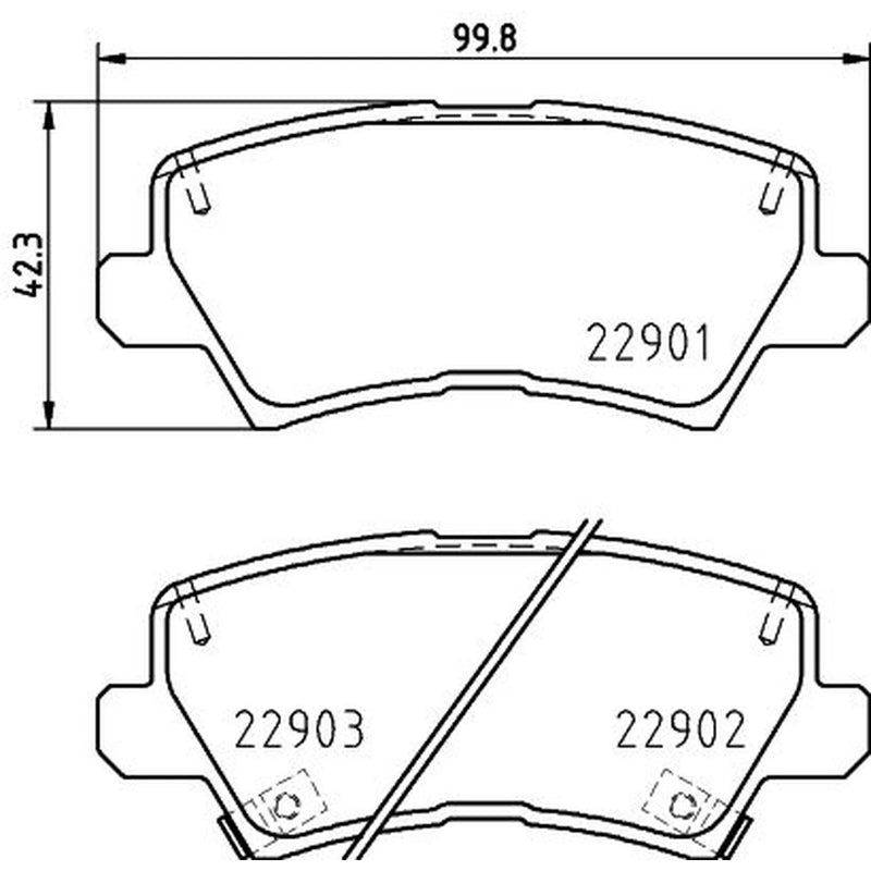 DON Rear Brake Pad Set fits Kia Picanto II 2011-2017 1.0 1.2