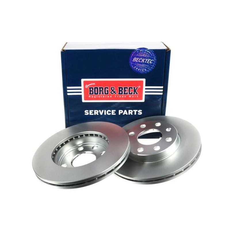 Borg & Beck Front Brake Vented Discs & Pads fits Chevrolet Spark 2010 on 1.0 1.2