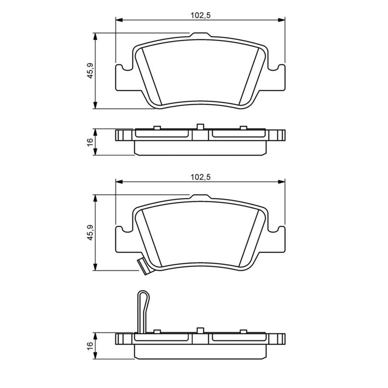 Bosch Front & Rear Pads fits Toyota Auris 2012-2018 1.8