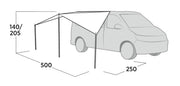 Easy Camp Lom Tri Campervan Canopy Grey Sun Shade Easy Camp - Dynamic Drive