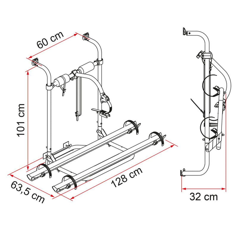 Fiamma Carry Bike Caravan Hobby Bike Rack for Hobby Caravans Fiamma - Bars 4 Cars