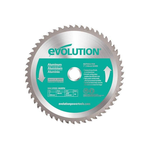 Evolution Aluminium Cutting Circular Saw Blade 180 x 20mm x 54T Evolution - Dynamic Drive