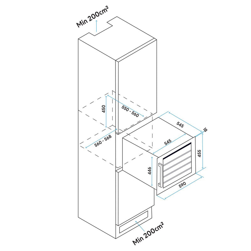 Baridi 36 Bottle Wine Fridge & Cooler 60cm DH206 Baridi - Dynamic Drive