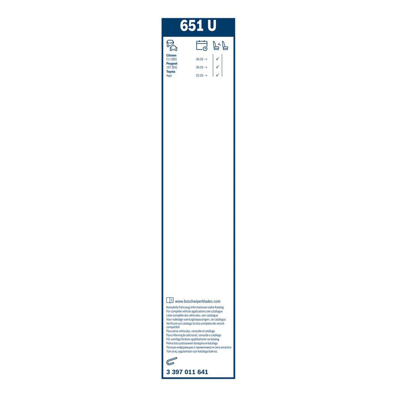 Bosch Eco Wiper Blade 650mm — 651U fits Citroën C1 2005-2014 1.0 1.4