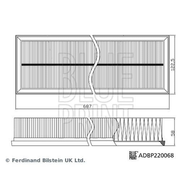 Blue Print Engine Air Filter fits Porsche Panamera 2009-2016 3.0 3.6 4.8
