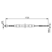 Bosch Handbrake Cable Right Rear fits BMW 3 1982-1994 2.3 2.5 2.7