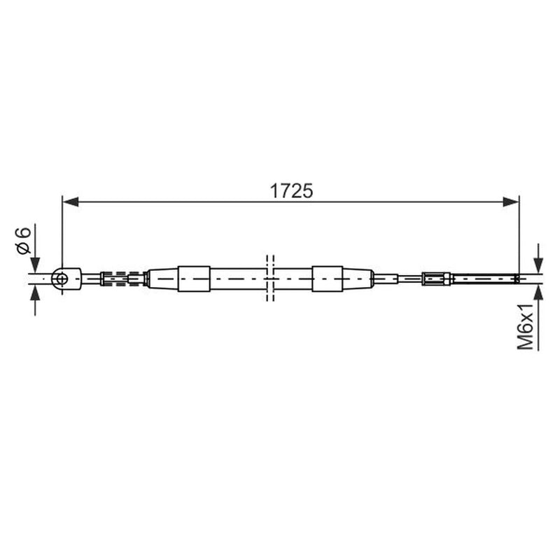 Bosch Handbrake Cable Right Rear fits BMW 3 1982-1994 2.3 2.5 2.7