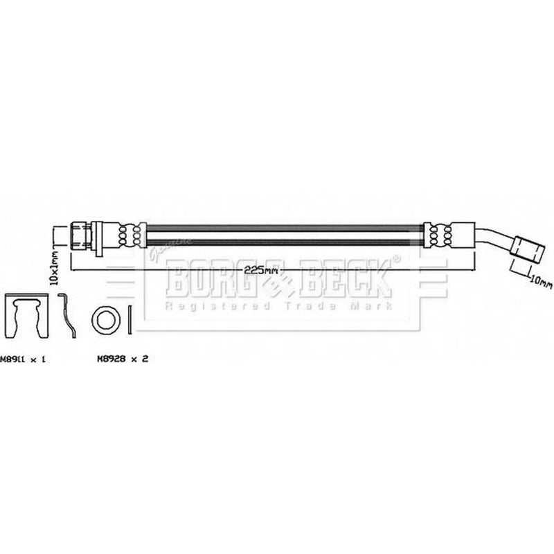Borg & Beck Brake Hydraulic Hose Line outer BBH8408