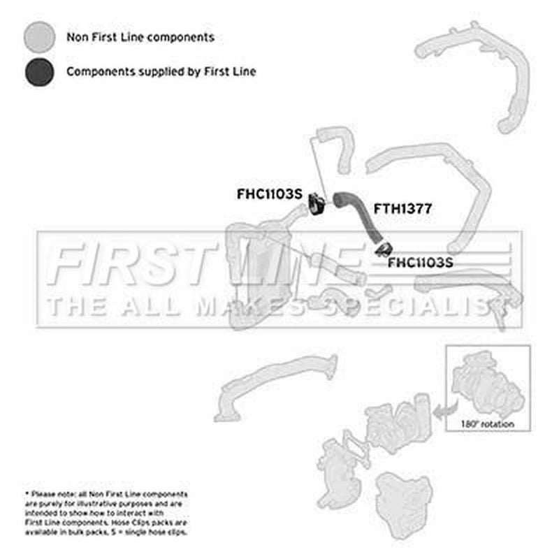 First Line Intercooler Turbo Charge Air Hose fits Opel Astra G 1998-2009 1.7