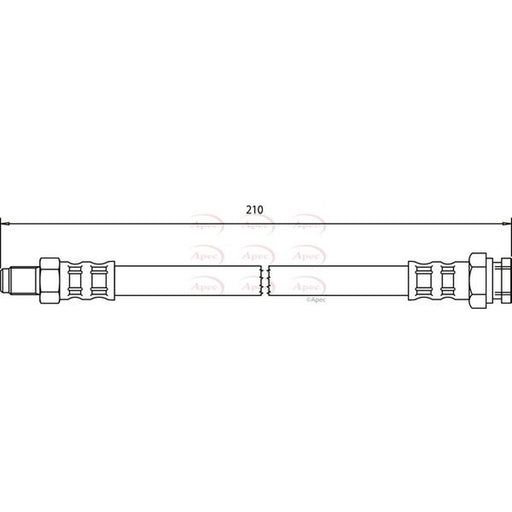 Apec Brake Hydraulic Hose Line Rear fits Fiat 500L 2012-2018 0.9 1.3 1.4 1.6