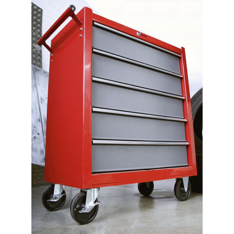 Sealey Rollcab 5 Drawer with Ball-Bearing Slides Red/Grey AP22505BB Sealey - Dynamic Drive