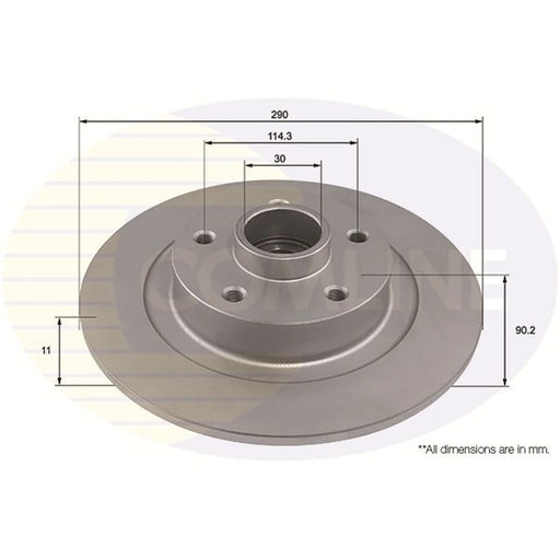 Comline 2 x Solid Brake Discs fits Renault Espace V 2015-2023 1.6
