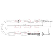 Apec Handbrake Cable Right Rear fits Chrysler Delta 2011 on 1.4 1.6 2.0