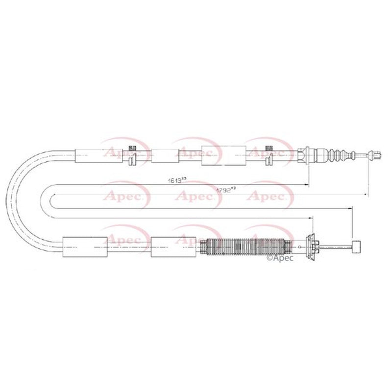 Apec Handbrake Cable Right Rear fits Chrysler Delta 2011 on 1.4 1.6 2.0