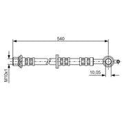 Bosch Brake Hydraulic Hose Line Front Right fits Toyota Yaris/Vitz 1999-2005