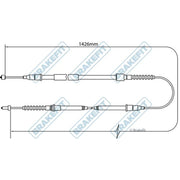 Apec Handbrake Cable Left Rear BBC3465