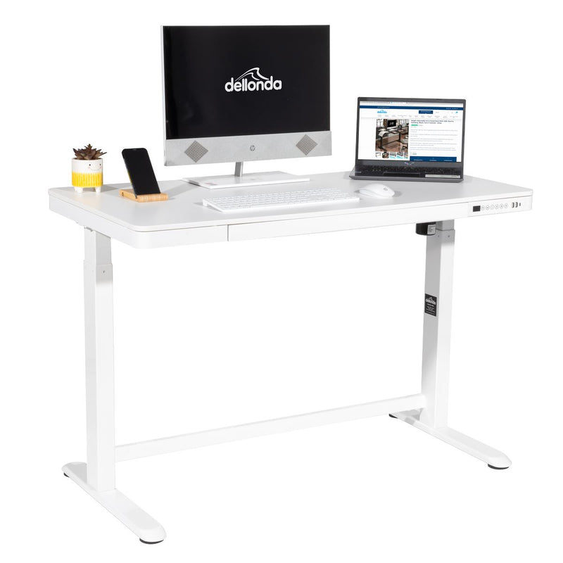 Dellonda Single Motor Ultra-Quiet Electric Desk with Control Panel USB Port Dellonda - Dynamic Drive