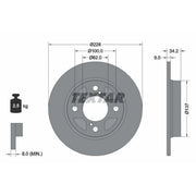 Textar 2 x Solid Rear Brake Discs 92303603-x2