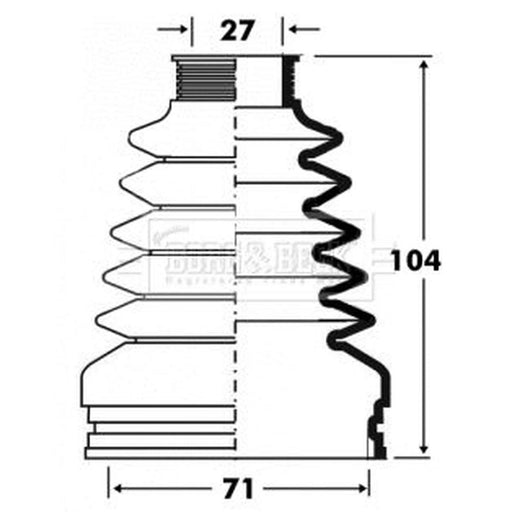 Borg & Beck Drive Shaft Bellow Kit transmission sided Thermoplast BCB2878