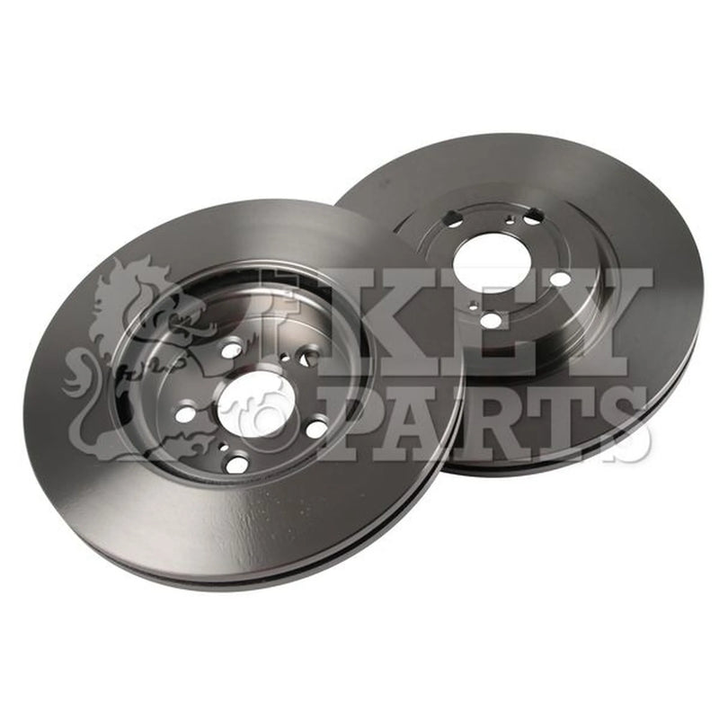 Key Parts 2 x Vented Brake Discs fits Toyota Avensis 2003-2008 2.0 2.4