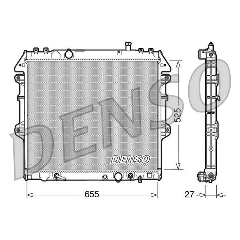Denso Engine Radiator fits Toyota Hilux Vigo VII Pickup 2004-2015 2.5 3.0