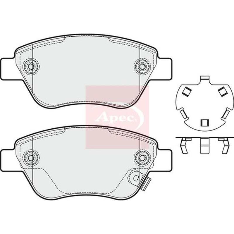 Apec Front Brake Pad Set fits Opel Adam 2012-2019 1.0 1.2 1.4