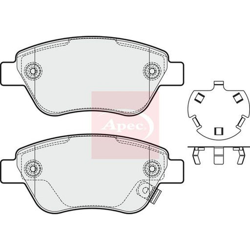 Apec Front Brake Pad Set fits Opel Adam 2012-2019 1.0 1.2 1.4