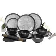 Flamefield Granite 12 Piece Melamine Tableware Dinner Picnic Set Caravan Camping Flamefield  - Dynamic Drive