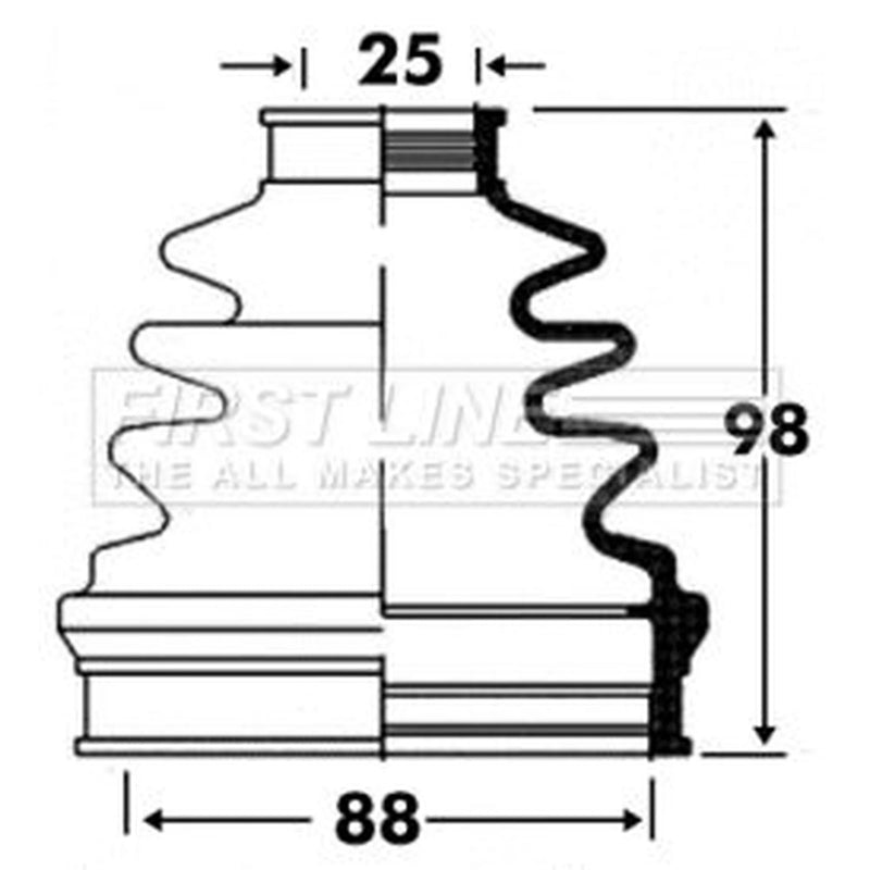 First Line Drive Shaft Bellow Kit Front Left fits Mazda B-Serie 1990-2006