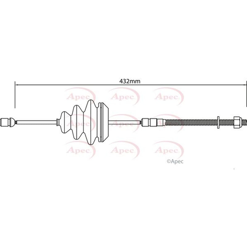 Apec Handbrake Cable Front fits Opel Corsa D 2006-2014 1.0 1.2 1.3 1.4 1.6 1.7