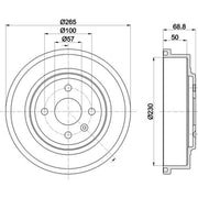 Mintex Brake Drum Assembly Rear fits Opel Astra G 1998-2005 1.8 2.0 2.2