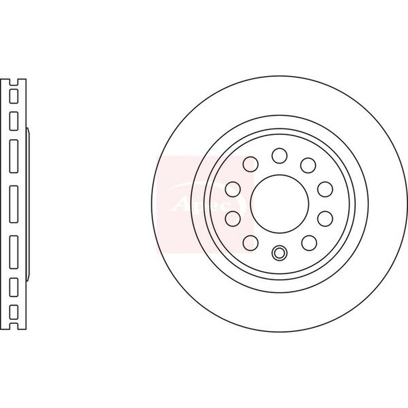 Apec Front Vented & Rear Vented Brake Discs & Pads fits VW Golf 2002-2005 3.2