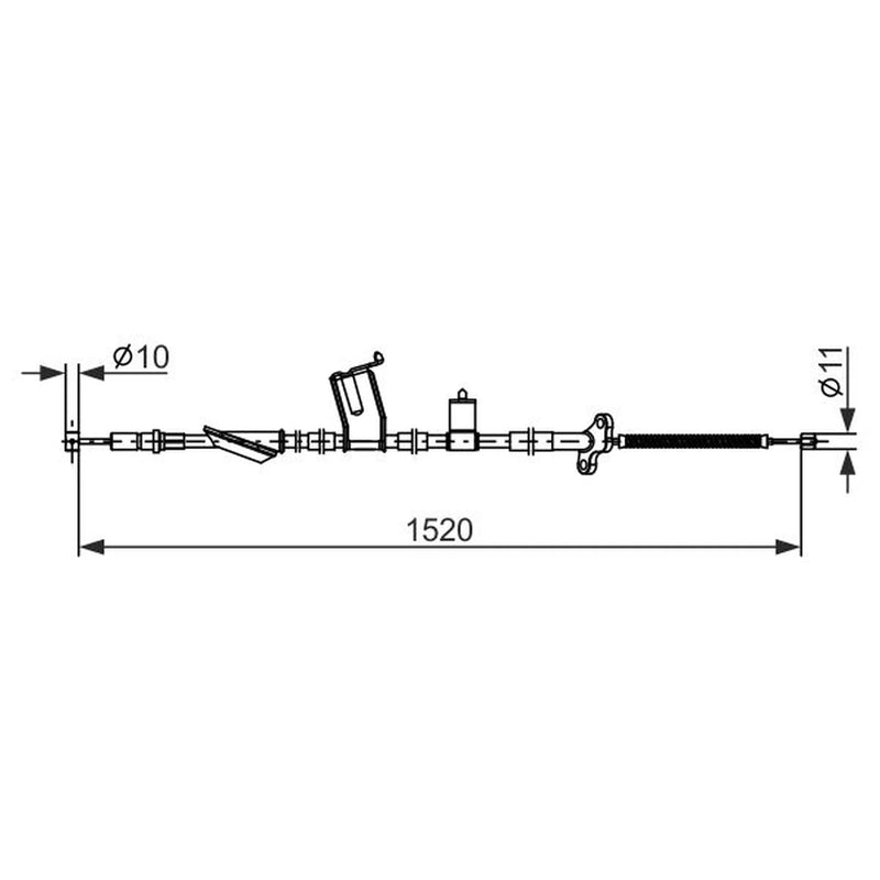 Bosch Handbrake Cable Rear fits Honda Cr-V 2001-2007 2.0 2.2