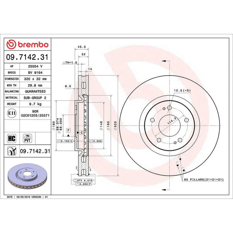 Brembo Front Brake Discs & Pads fits Mitsubishi Lancer 1999-2001