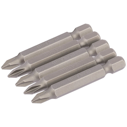 Draper Cross Slot Insert Bit, 1/4" Hex, 50mm Long, No.1 (Pack of 5) 64287 Draper - Dynamic Drive