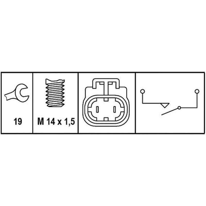 Hella Reverse Light Switch Connectors fits Nissan Almera 1995-2000 1.4