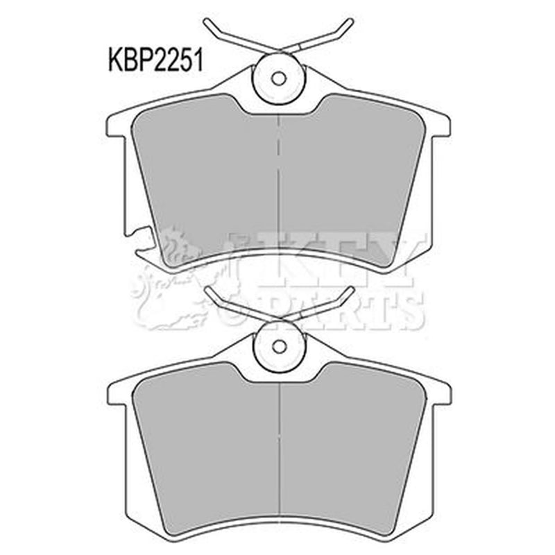 Key Parts 4 x Rear Brake Pad Set fits Audi A3 2003-2013 1.2 1.4 1.6 1.8 1.9 2.0