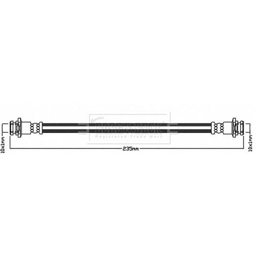 Borg & Beck Brake Hydraulic Hose Line Rear Right BBH8460