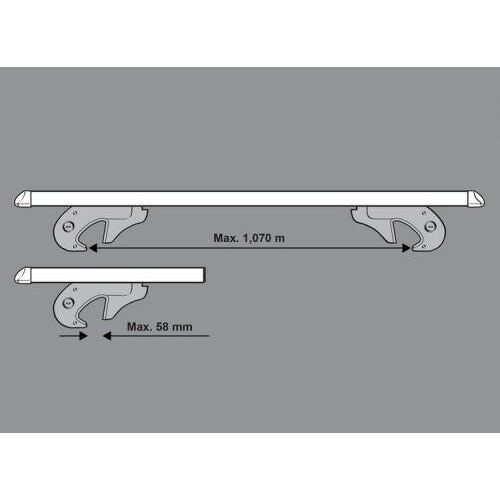 Locking Aluminium Flush Solid Roof Rail  Bars fits BMW Mini 2013-2021 Paceman Maypole  - Dynamic Drive